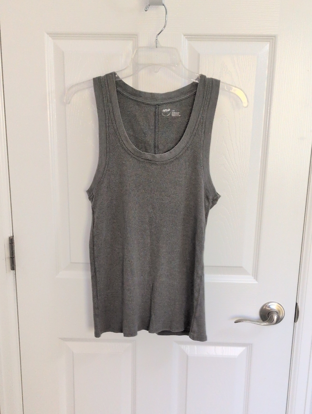 Aerie Ribbed Scoop Neck Tank Top - Green - L